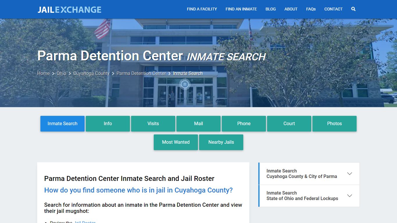 Parma Detention Center Inmate Search - Jail Exchange